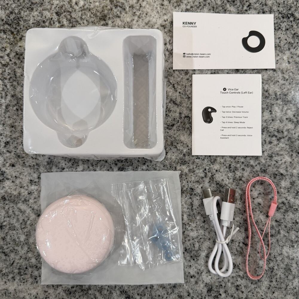 VISOUND DRIFT by VionB-Invisible Wireless Bluetooth Earbuds for Small Ears-Pink - Picture 12 of 16